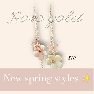 Rose Gold Floral Earrings